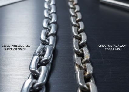 is stainless steel jewelry good quality comparison 316L surgical grade chain versus cheap metal